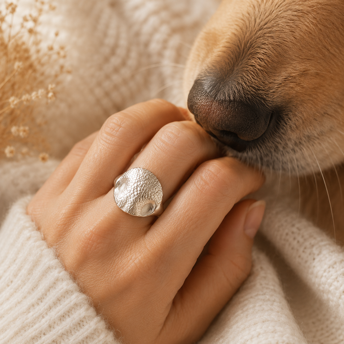 Anel Focinho Único™ — O Focinho do Seu Pet Eternizado em uma Joia